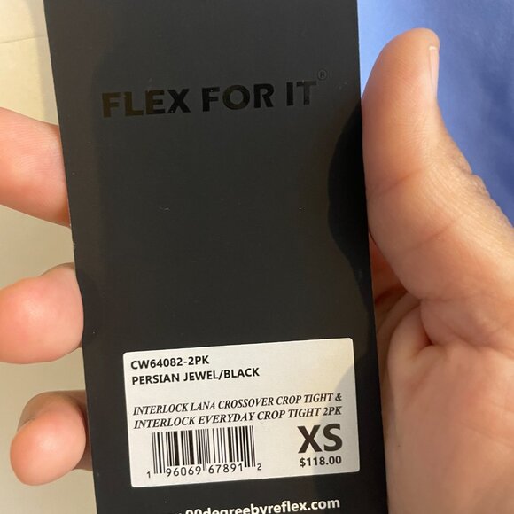 90 Degree By Reflex, Leggings, Lana Everyday Lux Crossover Crop Tight, Blue. XS - Picture 2 of 12